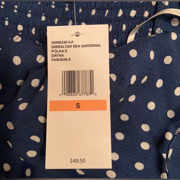 {SOLD} NWT Jessica Simpson Blue & White Polka Dot Ruffle Cami Tank- Size Small - Picture 5 of 5